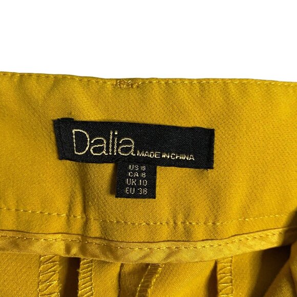 Dalia Women's Mustard Yellow Ankle Dress Pants - Picture 6 of 9